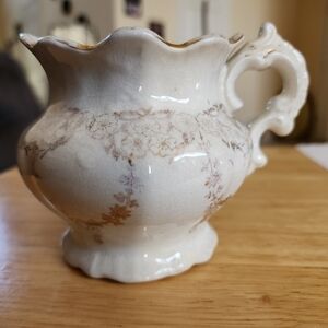 Homer Laughlin Cream Floral Pitcher